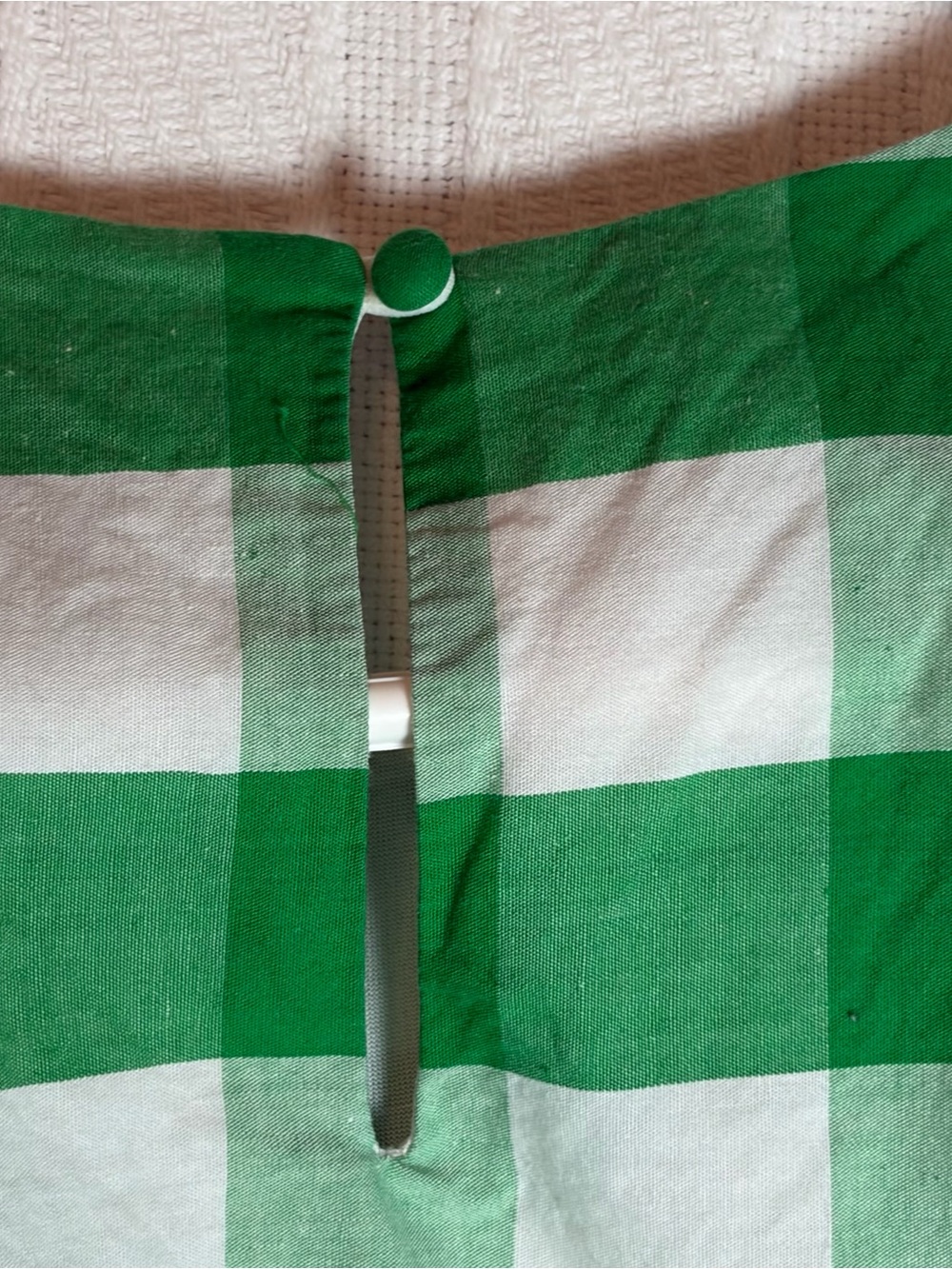 Gingham Dress Size Small Green Pink White Cotton Fit & Flare Preppy Summer Aura - Picture 8 of 8